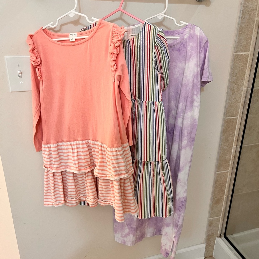 Crewcuts Peach, Multicolor, and Purple Dress Trio